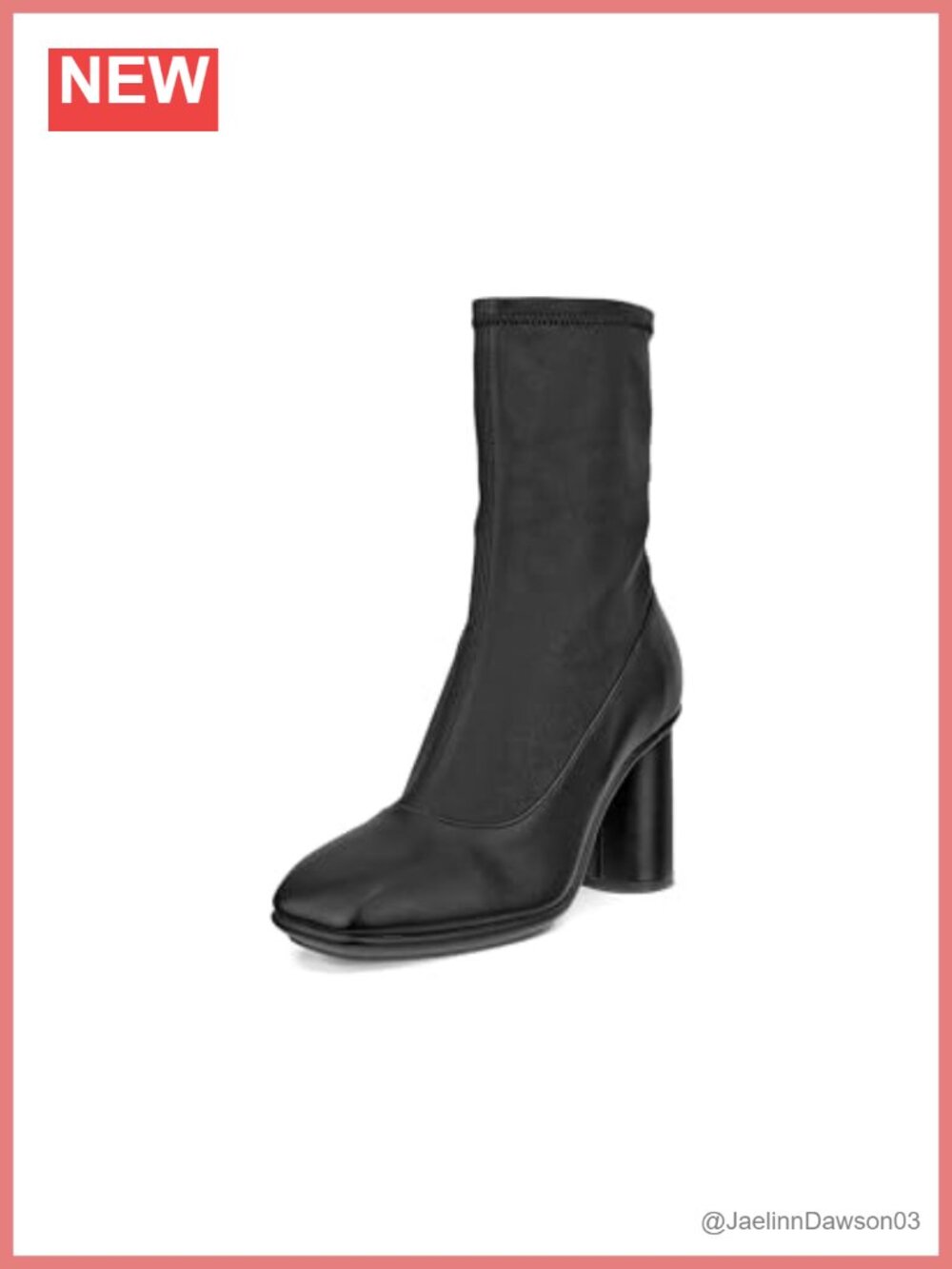 ECCO Women's Ankle Boots Pull-On Leather Block Heel Booties 65mm